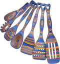 Gudamaye Pakkawood Wooden Cooking Utensils Set 7-Piece-Wooden Spoons for cooking, Wooden Utensil set with Ergonomic Non-Slip Handles, Heat-Resistant & Stylish Cooking Spoons, Non-Stick Spoon