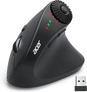Acer Ergonomic Mouse Wireless with Side Scroll, Bluetooth Mouse for Laptop