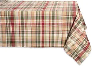 DII Give Thanks Plaid Fall Table Decor, Autumn & Thanksgiving Tabletop Linens, 60x84 Rectangle Tablecloth