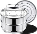 Aozita Stackable Steamer Insert Pans with Sling for Instant Pot Accessories 6/8 qt - Pot in Pot, Baking, Casseroles, Lasagna Pans, Food Steamer for Pressure Cooker, Upgrade Interchangeable Lids