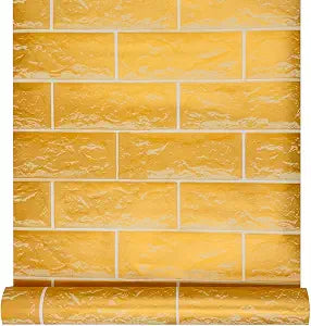 Yifely Yellow Brick Pattern Shelving Paper Self-Adhesive Shelf Liner Removable Vinyl Wall Art 17.7inch by 9.8 Feet