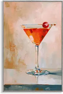 Manhattan Cocktail Cherry Still Life, 12 x 18 Inch Framed Gicle Print