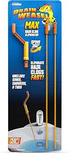 FlexiSnake Drain Weasel Max Sink Snake Hair Clog Remover Tool, 2 Wands