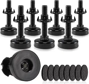 Furniture Leveling Feet Adjustable Heavy Duty Furniture Levelers for Cabinets Sofa Tables Chairs Raiser, Support 1320Lbs, T-Nut Kit 3/8- 16 Thread (8 Set, Black)
