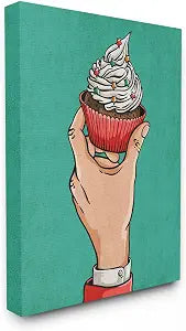Stupell Industries Vintage Comic Cupcake Pop, 24 x 30 Inch Canvas Wall Art