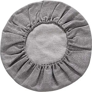 Round Floor Pillow Cover Tatami Floor Cushion Cover Straw Japanese Futon Cover Meditation Seating Ottoman Throw Protector for Living Room Indoor Outdoor Gray,23.62 inches