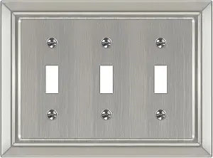 Metal Wall Plate for Electrical Outlets, Applicable to Triple Toggle
