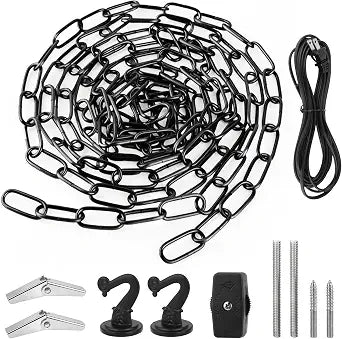 Swag Light Kit 12 Ft Chandelier Chain with 15 Ft Cord Swag Lamp Kit