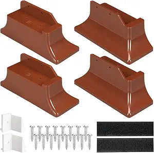 4 Pack Chair Risers Non Slip Chair Lifters for Adults Seniors and Elderly Brown Seat Raiser for Sitting and Standing Assistance Compatible with Wooden Base Recliners