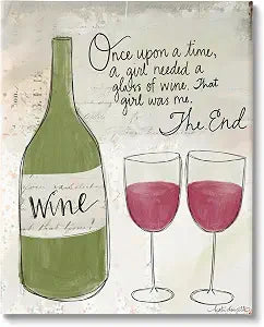 Stupell Industries 'Once Upon a Wine Red Wine Glasses Story'| Canvas Art