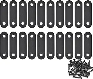 20-Pack Mending Plates for Wood Kit with 40 Self-Tapping Screws - 304 Rustproof Reinforced Flat Brackets for Wood Furniture Repair, Door Frame & Cabinet Reinforcement,Stainless Steel