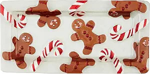 Mud Pie Glass Gingerbread Tray; 7 1/4" x 15"
