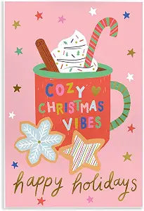 Cozy Christmas Cocoa Holiday, 13 x 19 Inch Mounted Print on Wall Plaque