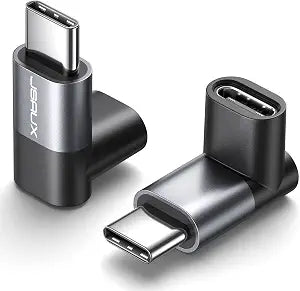JSAUX 90 Degree USB C to USB C Adapter 2-Pack, 100W 40Gbps, Gray