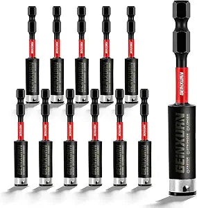 Geinxurn 12PACK Impact Magnetic Screwdriver Bit Holders, 3Inches Extension Socket Drill Bit Holder S2 Alloy Steel Hex Shank Quick-Change Drill Bit Guide