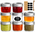 ComSaf Mini Mason Jars 4 oz, 8 Pack Regular Mouth Glass Jars with Lids