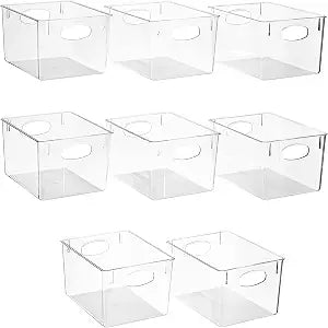 Sorbus Fridge Organizers and Storage, Clear Plastic Bins (Large, 8 Pack)