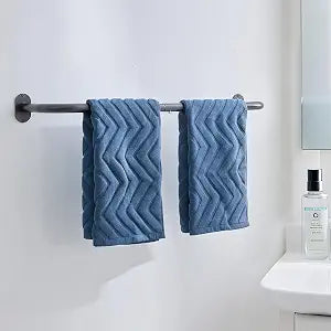 JS HANGER Wall-Mounted Towel Rack for Rolled Towels, Gunmetal Gray Bathroom Towel Holder, Space-Saving Metal Towel Shelf for Bathroom, Kitchen, or Laundry Room, Easy Installation 1 Pack