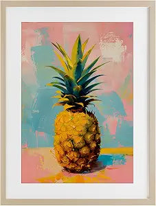 Tropical Pineapple Dream, 14 x 20 Inch Framed Print Under Glass