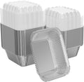 iHomeSet 100 Pack 1 lb Aluminum Foil Pan 16 oz with Clear Plastic Lids