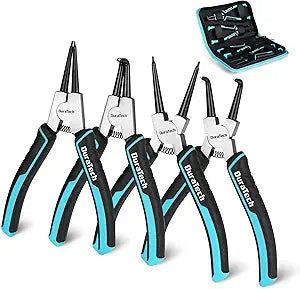 DURATECH 4 PCS 7 Snap Ring Pliers Set with Storage Pouch