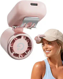 Gaiatop Portable Personal Hat Fan Clip On, 180 Adjustable Mini Clip on Fan