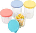 4 Pack Silicone Lids for Luminarc Working Glass, BPA Free Covers Fit 14 Ounce Dof & 21 Ounce Dof & 23.25 Ounce Coolersä¸¨Only Fit Jars That Measure 3.75" (9.5cm) Outside Diameter