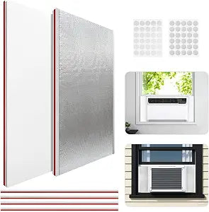 YIYAO Window AC Insulation Kit - Foam Seal Panels for Air Conditioner, Blocks Cold & Heat Leaks, All Season Weather Stripping (Summer/Winter)