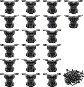 Uenhoy 20 Pcs Antique Jewelry Box Legs, Wood Case Feet, Bronze, 25 x 36mm