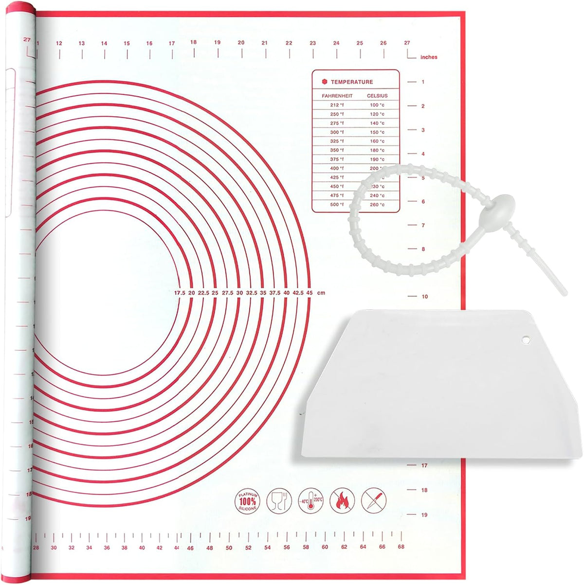 Silicone Baking Mat, 32x24 inch Non Stick Kneading Mat for Rolling Dough
