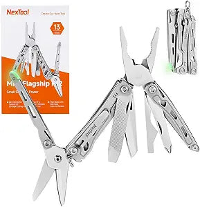 NexTool Mini Flagship F12 Keychain Multitool, Fifth Pocket Tools (Silver)