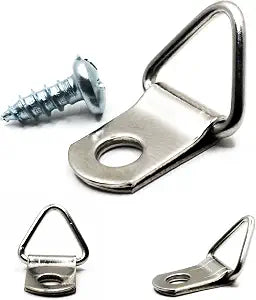 PHS D-Ring Picture Hangers with Screws, Holds 3 lb, 100 Pack