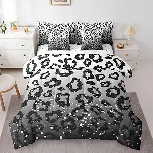 Feelyou Leopard Print Comforter Set with Sheets 7 Piece Full Size
