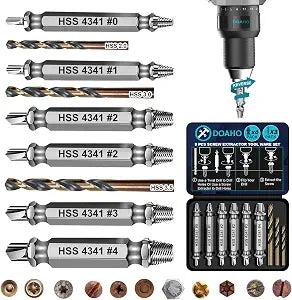 DOAHO 9 PCS Damaged Screw Extractor Set,Birthday Gifts for Adult Men