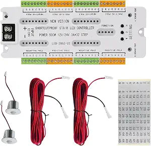 32 Channel Motion Sensor LED Stair Controller - Automatic Staircase Lighting Controller with Short Circuit Protection - Adjustable Brightness for Indoor Under Stair Lighting
