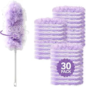 Microfiber Duster Kit, Short Handle with 30 Disposable Refills
