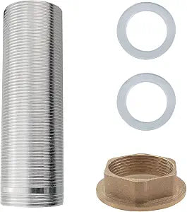 CHENJIN Stainless Steel Faucet Extension Threaded Pipe with Nut Washer 4 inch Threaded Extension Shank Basin Faucet Lever Tall Foot Raised Threaded For Kitchen Bathroom Faucet Fixed Foot Installation