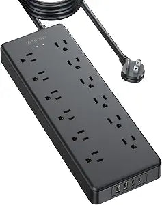 TROND Long Extension Cord 15 FT, 4000J Surge Protector Power Strip