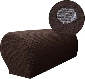 Anti-Slip Water Repellent Sofa Armrest Covers Set of 2, Chocolate