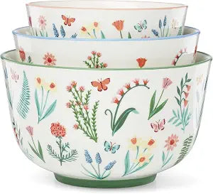 Oneida First Blooms Porcelain Nesting Bowls, Set of 3