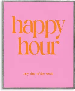 Happy Hour Typography, 16 x 20 Inch Framed Gicle Print