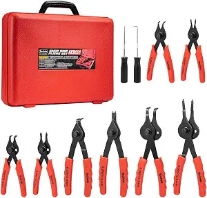 Toolwiz Snap Ring Pliers Set, 10 Pcs Internal & External Circlip Pliers