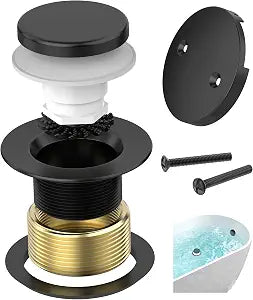 Tip-Toe Bathtub Drain Kit with Hair Catcher, Matte Black