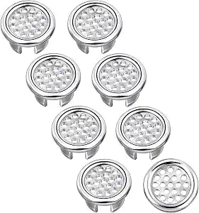 8Pcs Bathroom Sink Overflow Trim Ring Chrome Mesh Basin Drain Cover