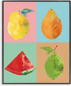 Modern Pop Fruits Abstract Kitchen, 16 x 20 Inch Framed Gicle Print