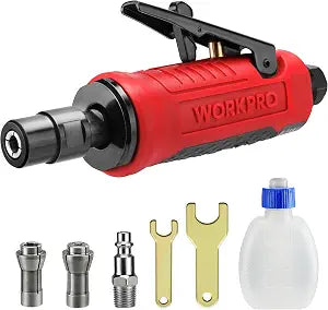 WORKPRO Pneumatic Straight Die Grinder, 25000 RPM, 1/4" & 1/8" Collets