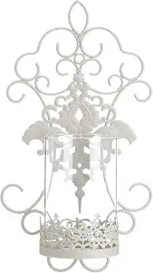 Zingz & Thingz Romantic Metal Wall Sconce Candle Holder, 8.5x4.75x14.75, Romantic Lace