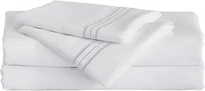 Furinno Angeland Vienne 3-Piece Microfiber Bed Sheet Set, Twin XL, White