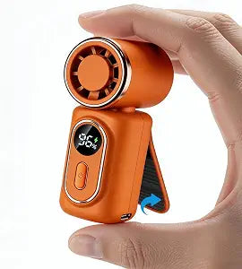 Portable rechargeable handheld small fan With built-in fixed clamp