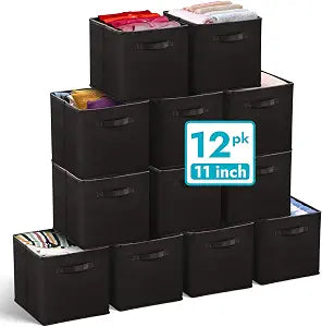 Reli. 11 Inch Cube Storage Bins (12 Pack) | Cube Organizer Bins